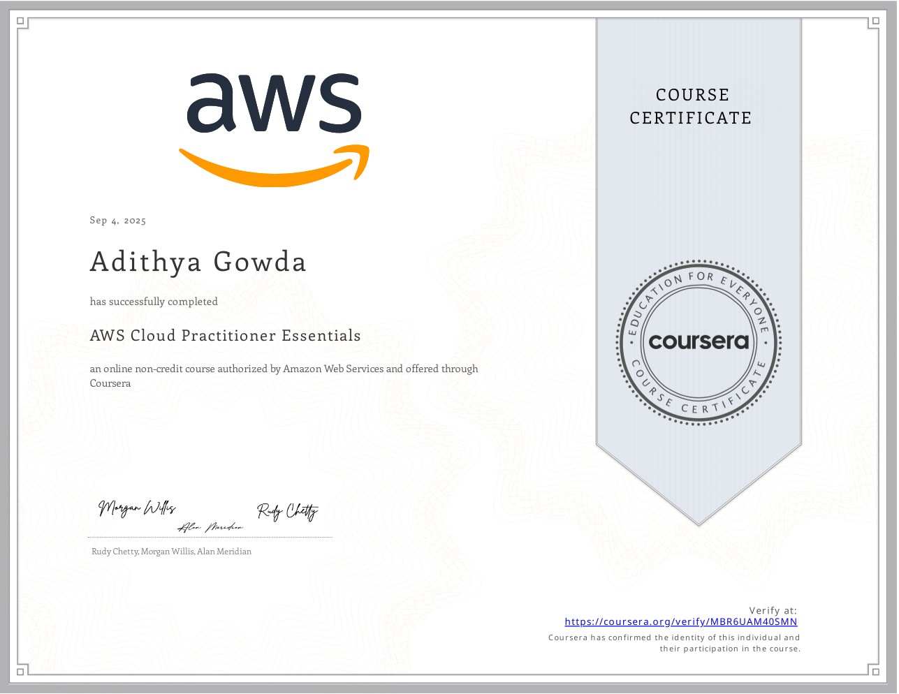 AWS Cloud Practitioner Certificate